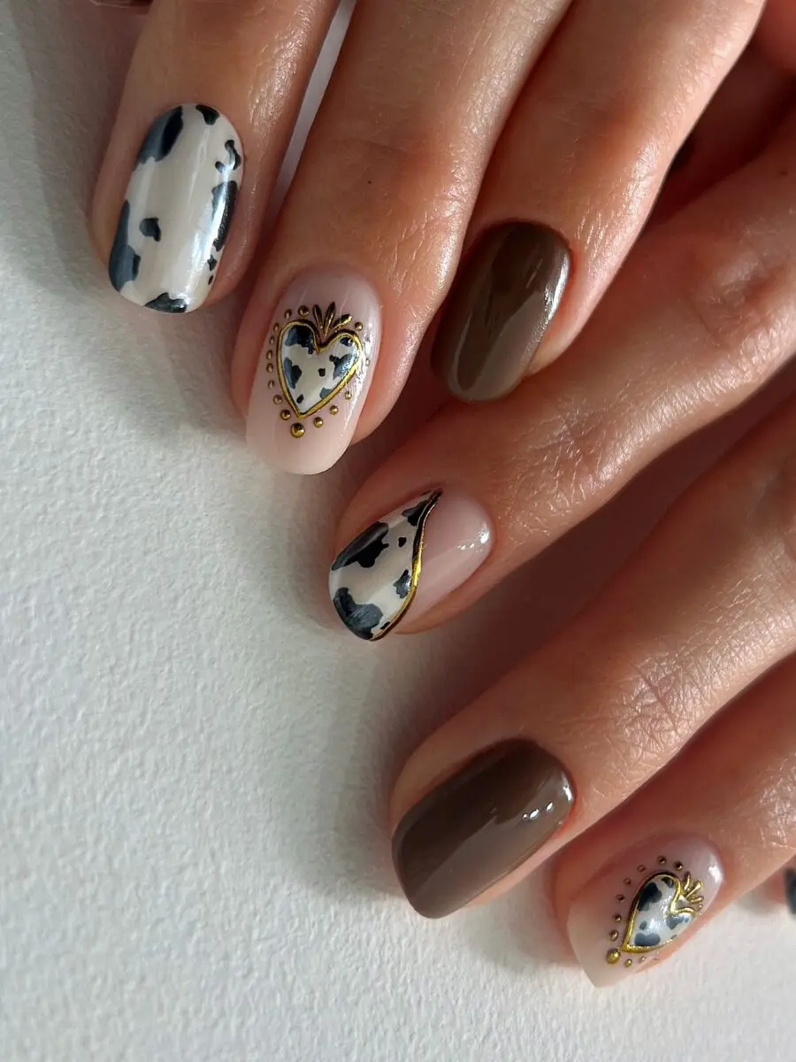 Chic Cow Print Nail Art for Trendy Styles