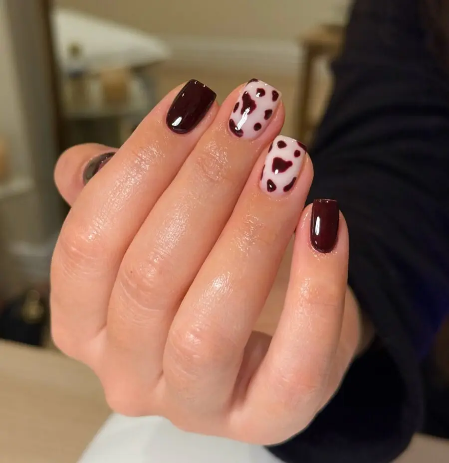 Chic cow print nails with vibrant colors