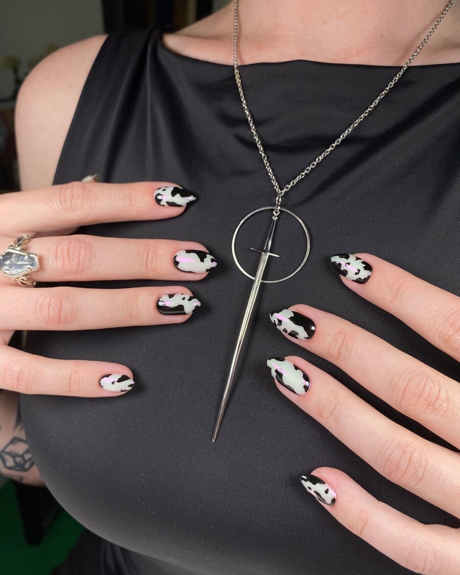 Chic Cow Print Nail Art Inspiration