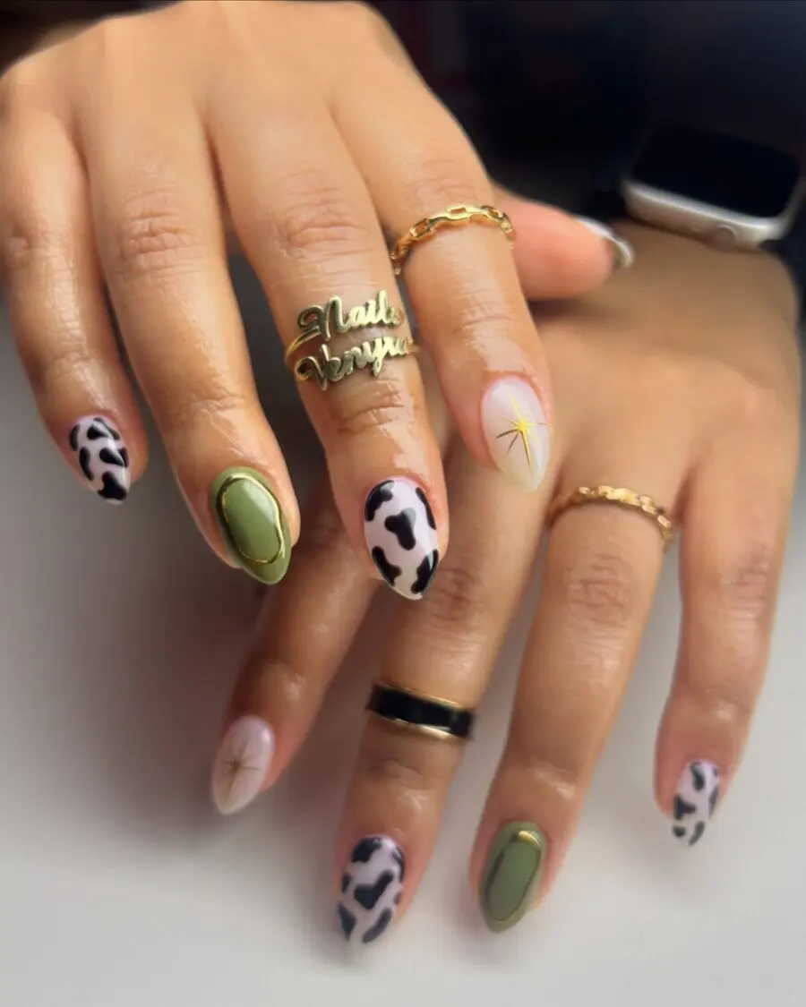Chic cow print nail designs for stylish vibes