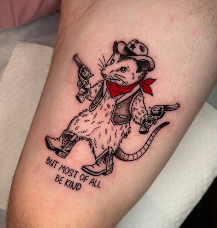 Quirky western tattoo with unique character