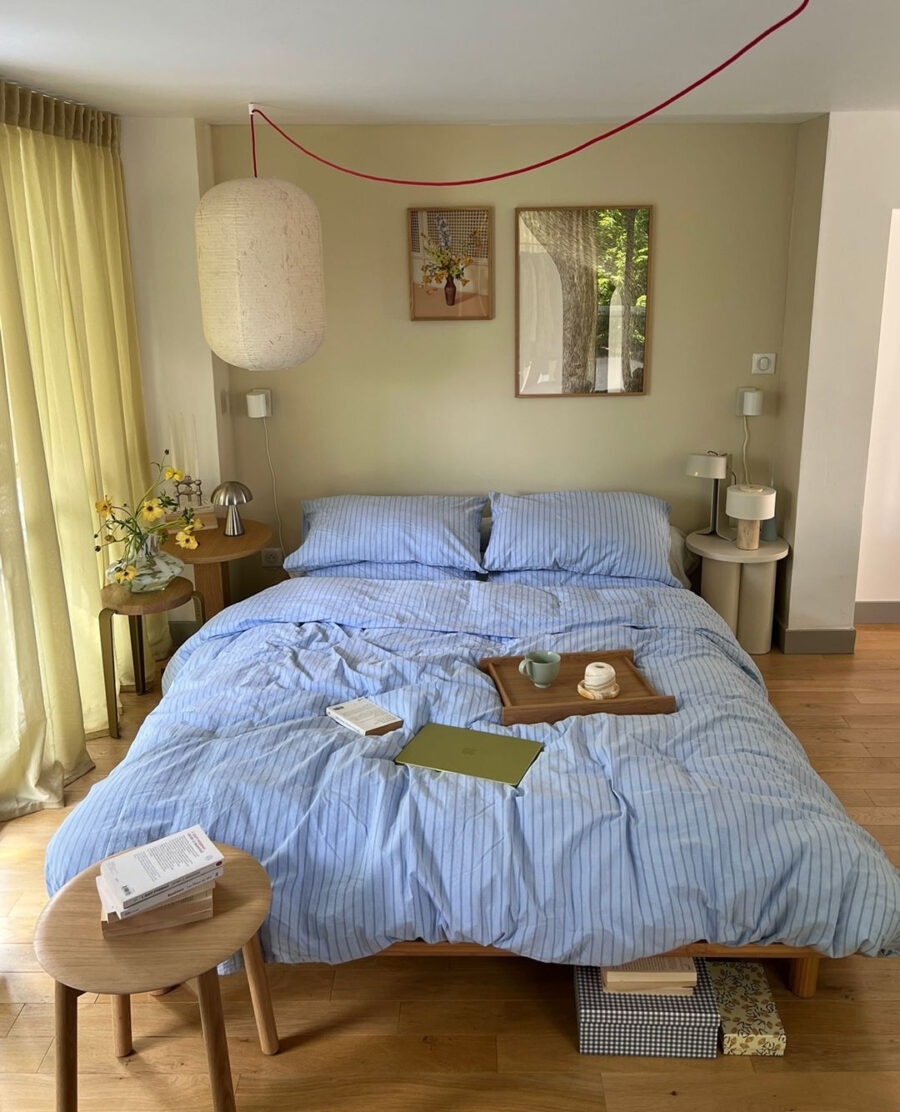 A cozy haven with soft colors and textures