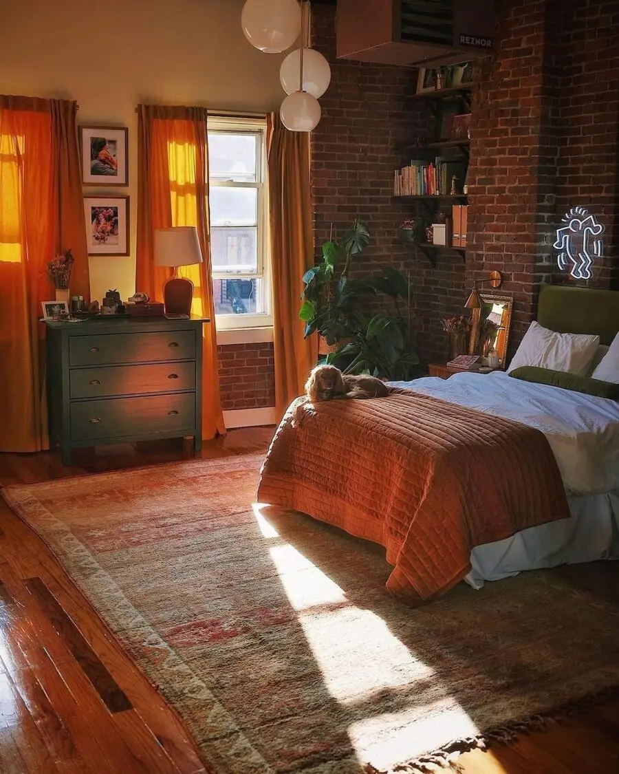 Charming Brick Wall Bedroom Inspiration