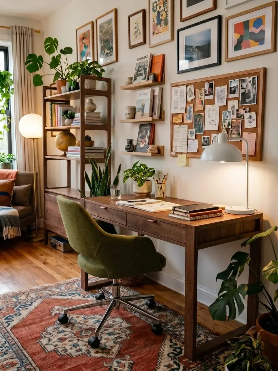 Charming and functional home office space design