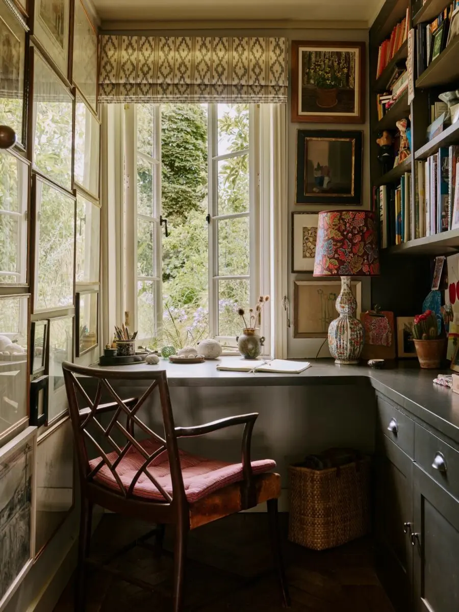 A charming workspace filled with natural light