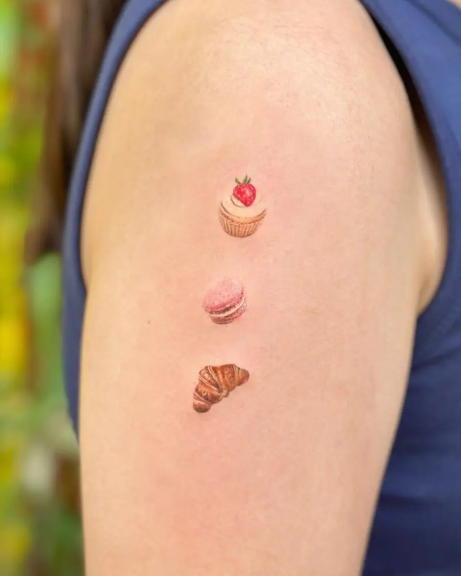 Sweet pastry tattoos embody delightful charm