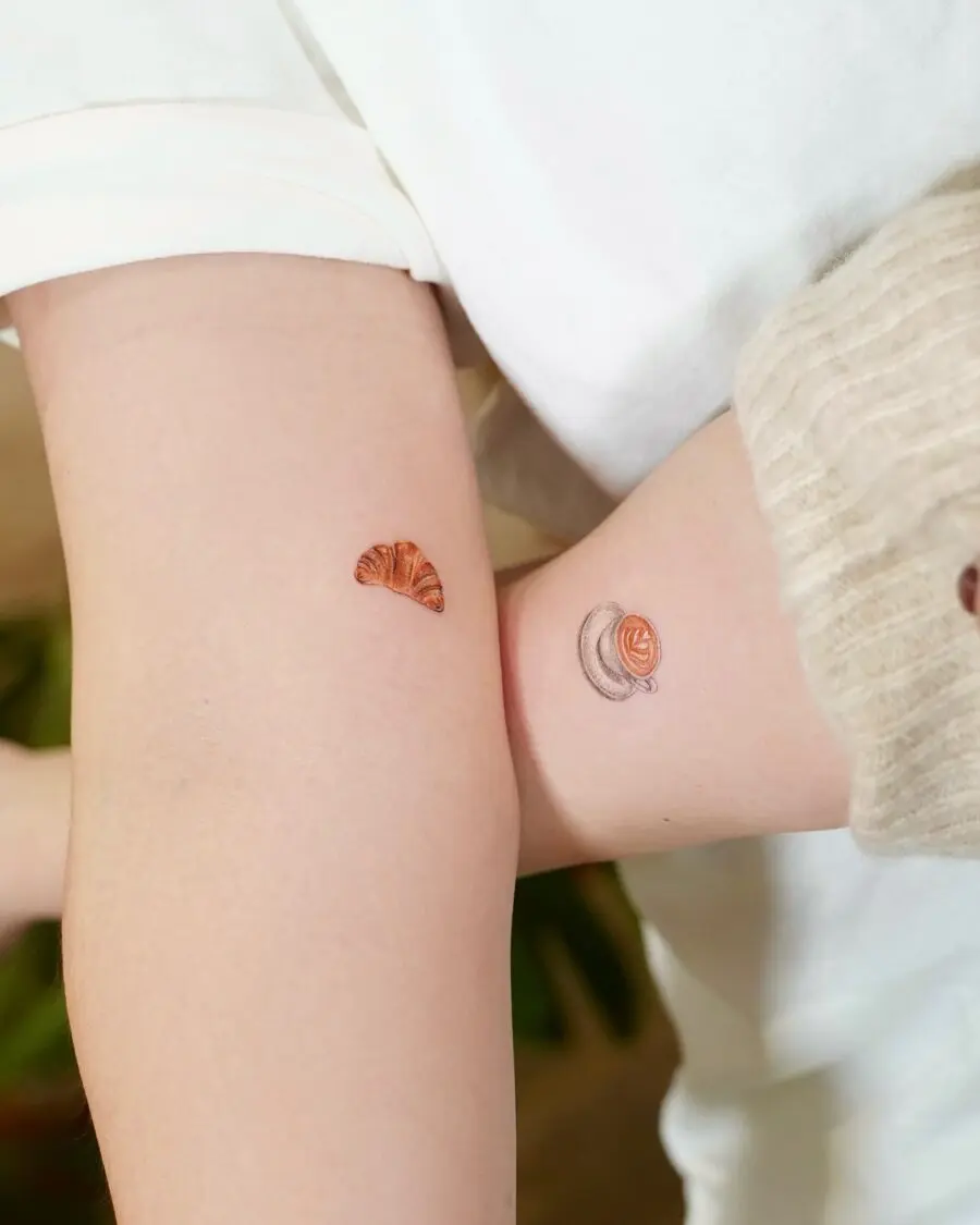 Charming and playful croissant tattoo designs