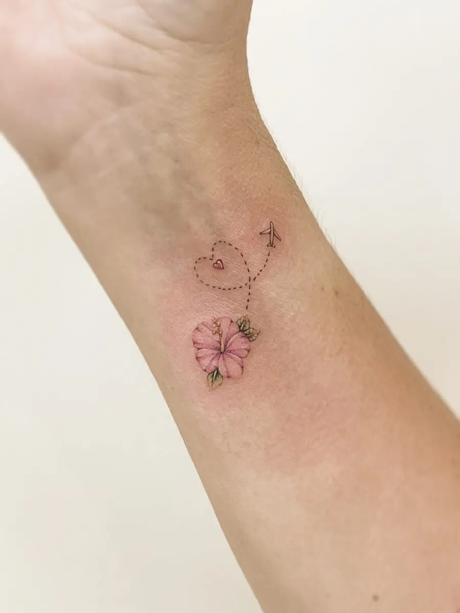 Delicate floral tattoo with charming details