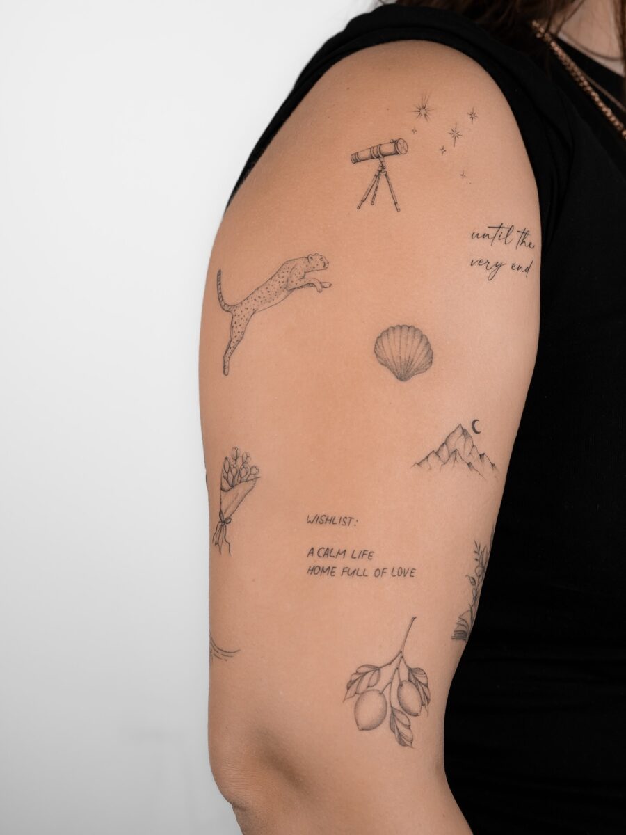 Charming Dainty Tattoos on an Arm