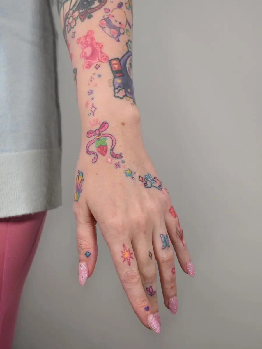 Vibrant and playful dainty tattoo styles