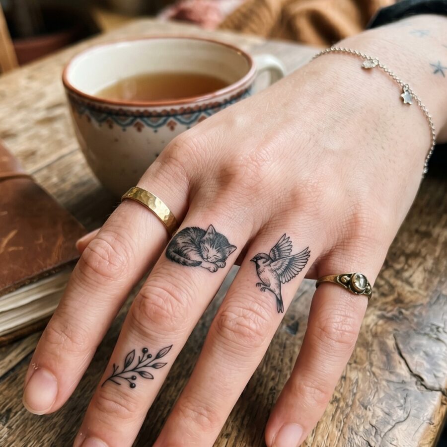 Charming Dainty Tattoos on a Hand