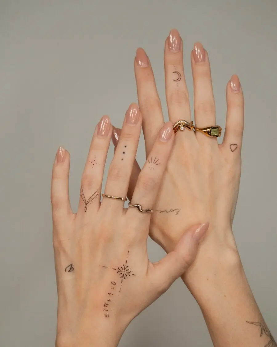 Elegant dainty tattoo designs on hands