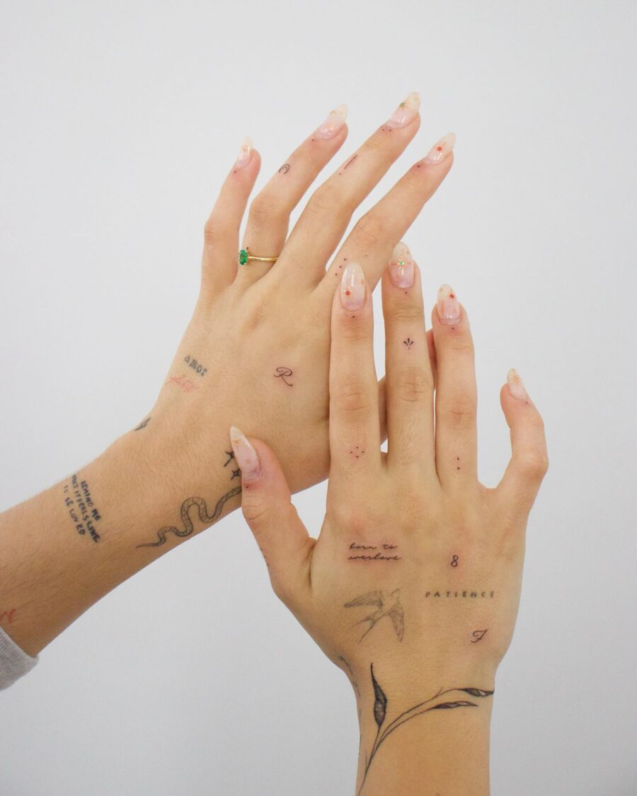 Elegant and subtle hand tattoo designs showcased