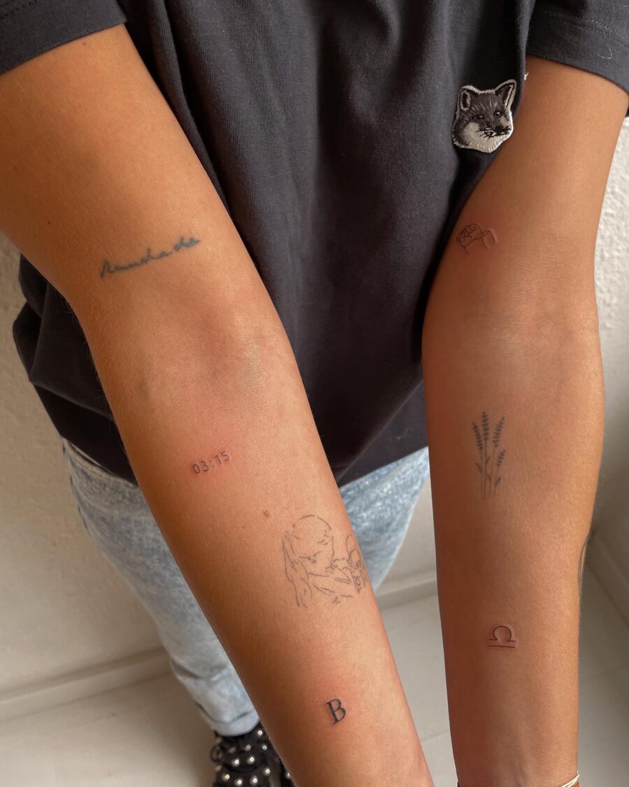 Minimalist Dainty Tattoos on Delicate Skin