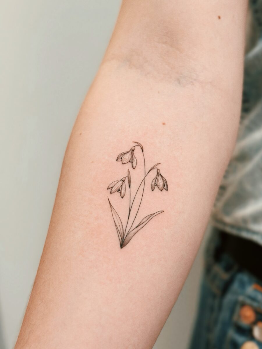 Elegant snowdrop tattoo for nature lovers
