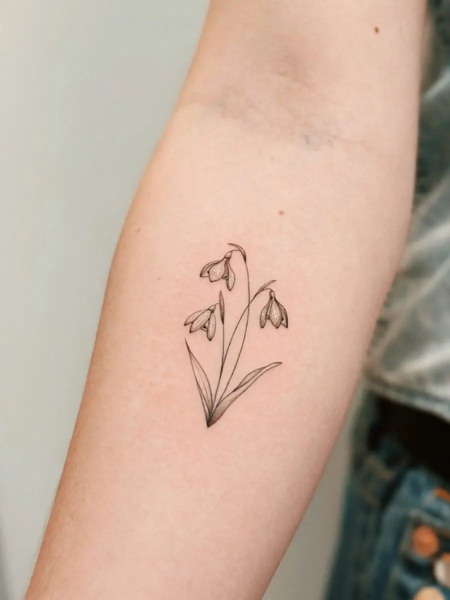 Elegant snowdrop tattoo for nature lovers