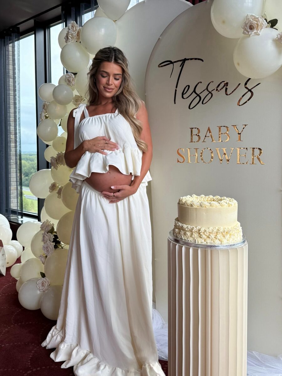 Chic White Maternity Dress Perfect for Celebrations