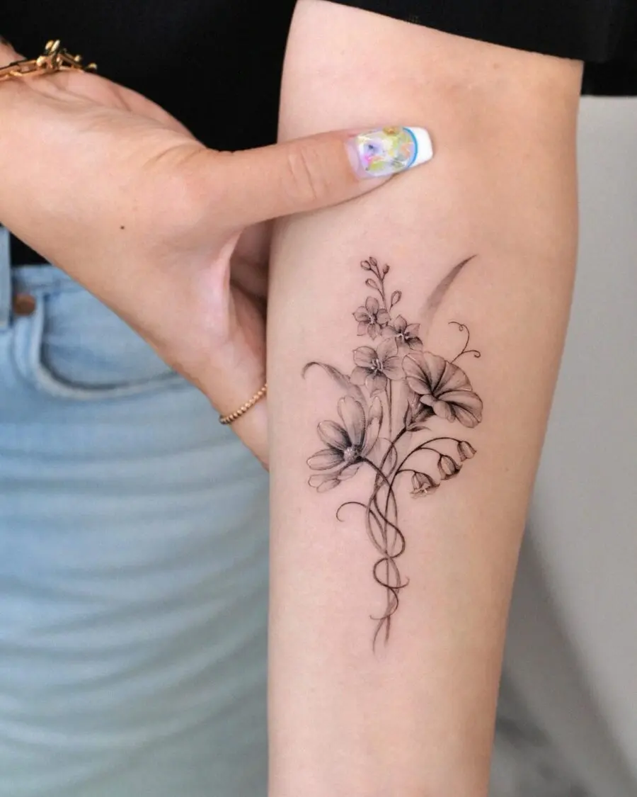 Elegant floral tattoo for a delicate vibe