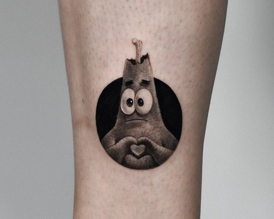 Whimsical Patrick Star Tattoo That Charms