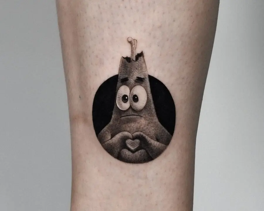 Whimsical Patrick Star Tattoo That Charms