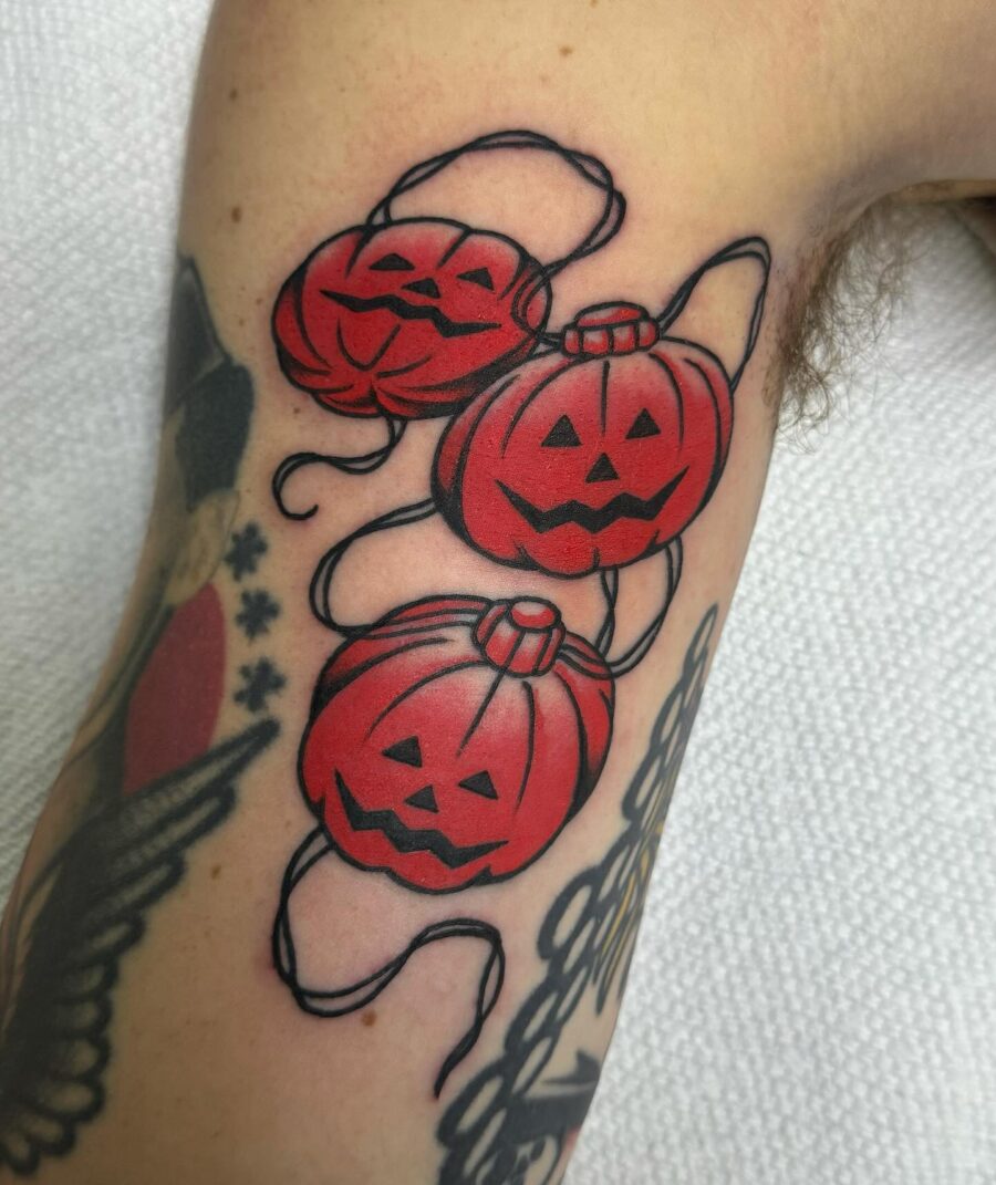 Vibrant Halloween Pumpkins with Playful Expressions