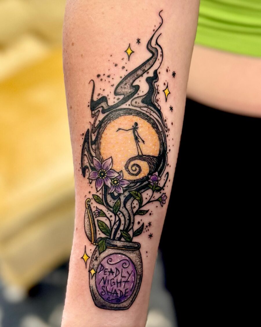 Mystical Deadly Nightshade Tattoo Design