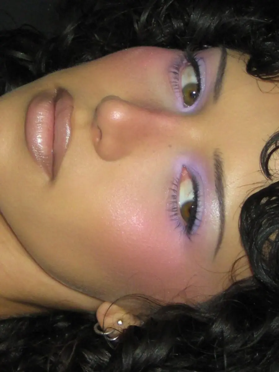 Dreamy lavender halo eye makeup look