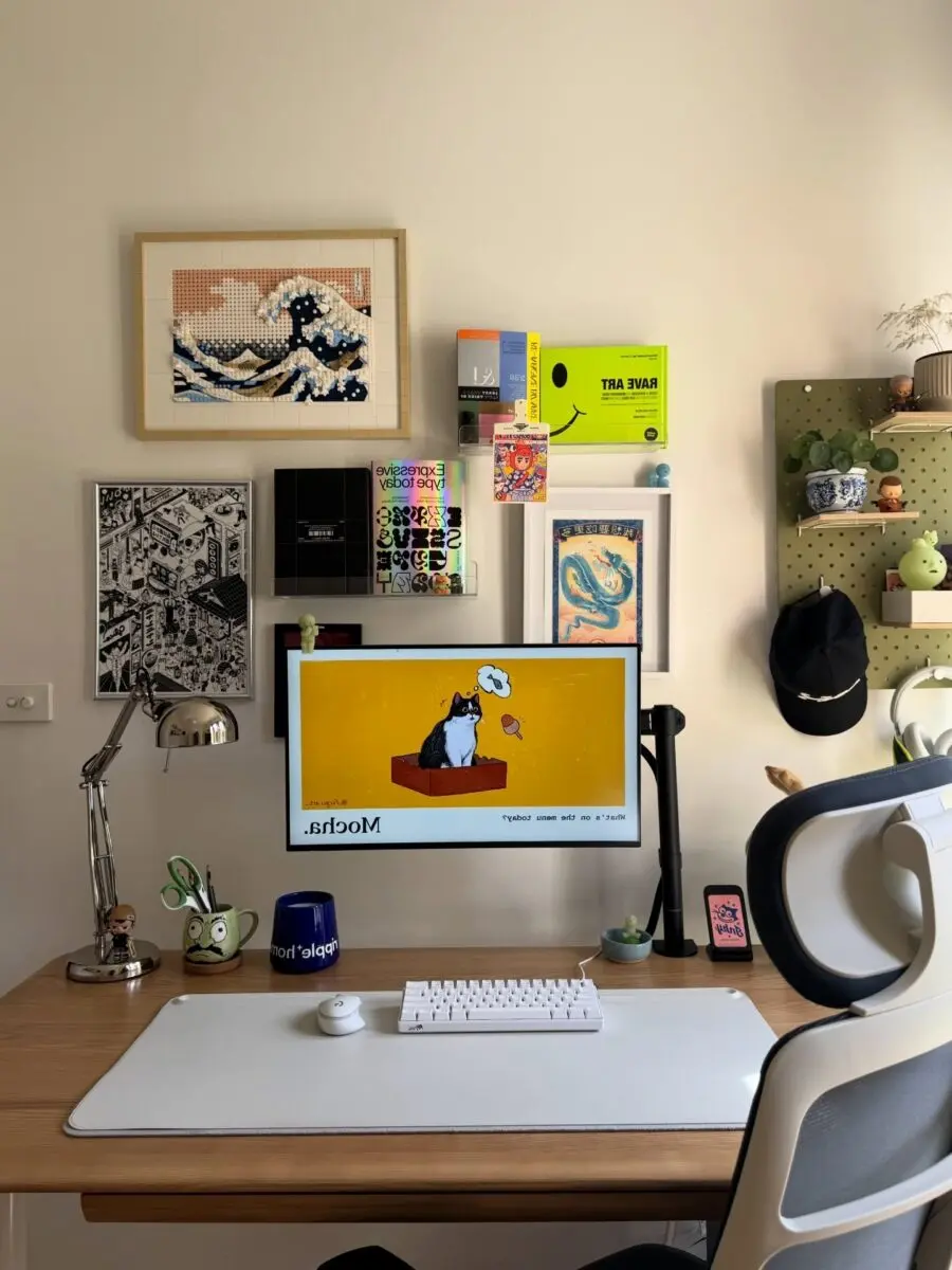 Stylish home office with artful touches