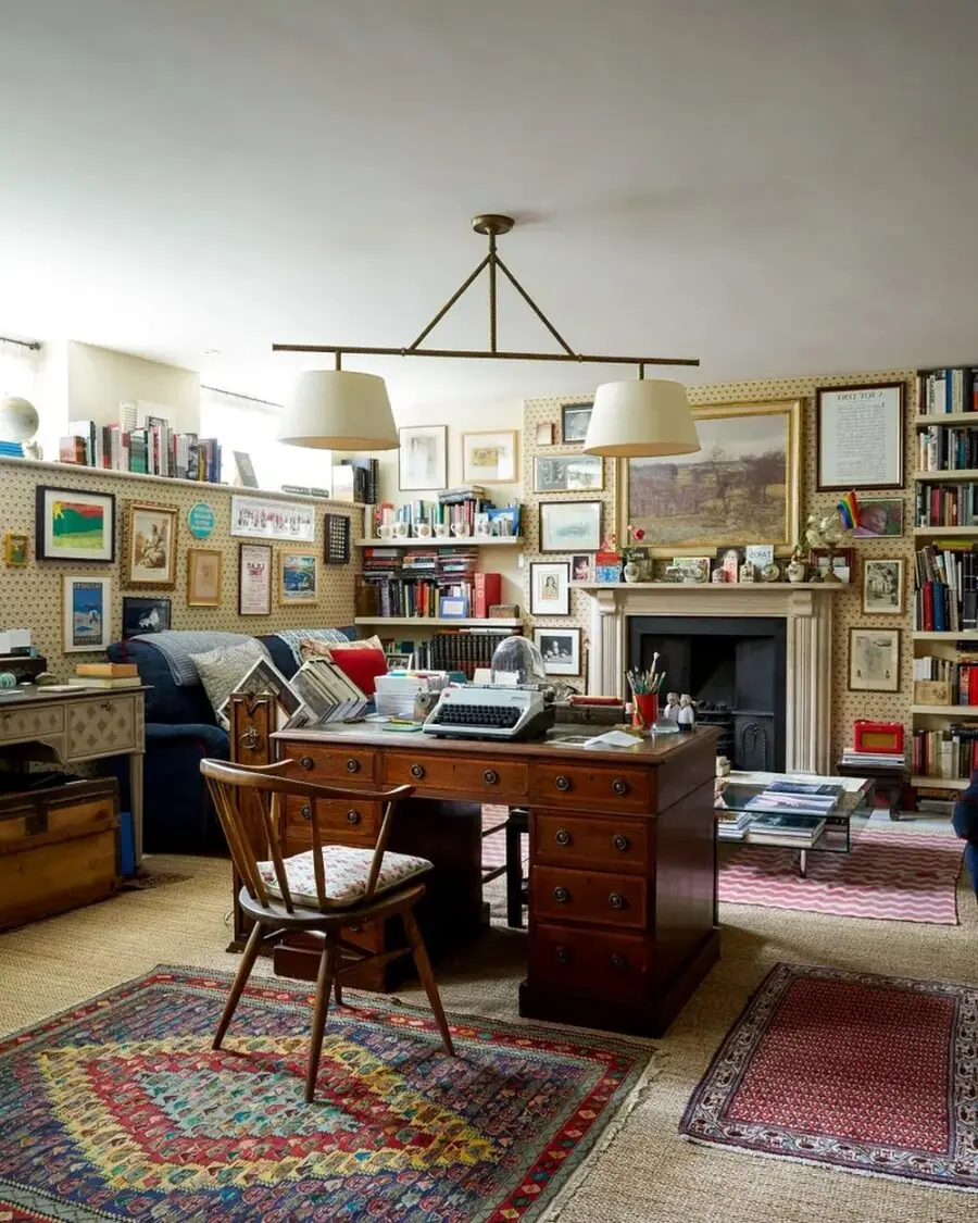 Charming vintage home office with cozy vibes