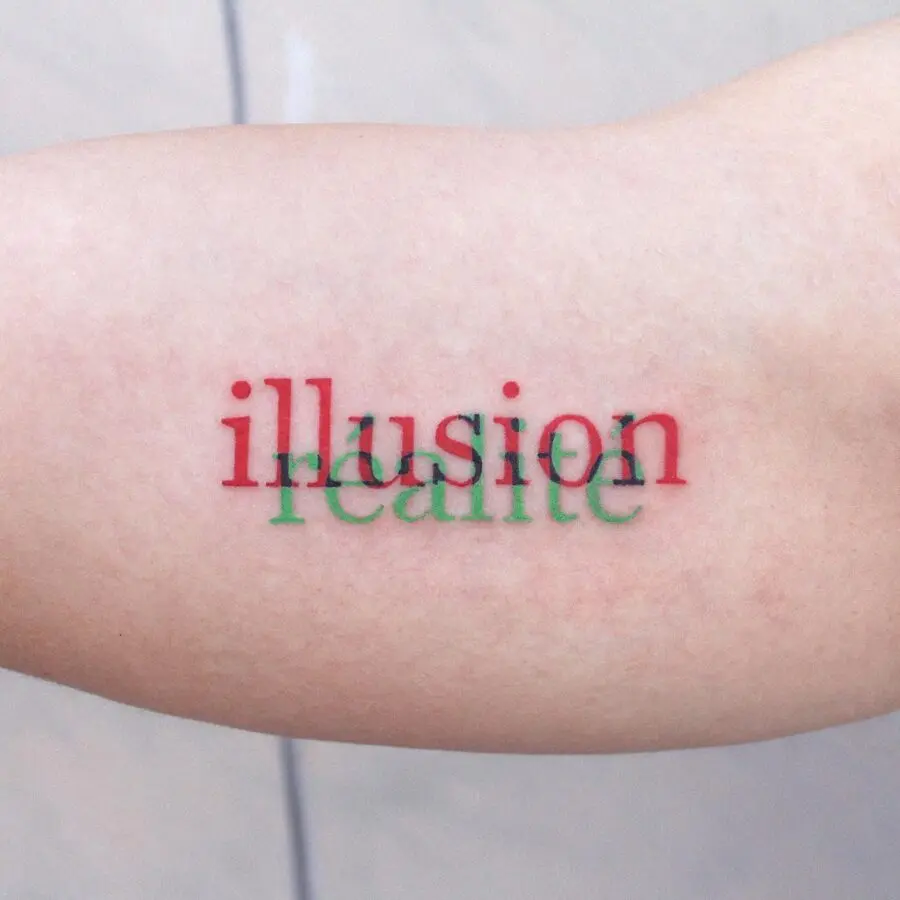 Duality of Illusion and Reality Tattoo Design