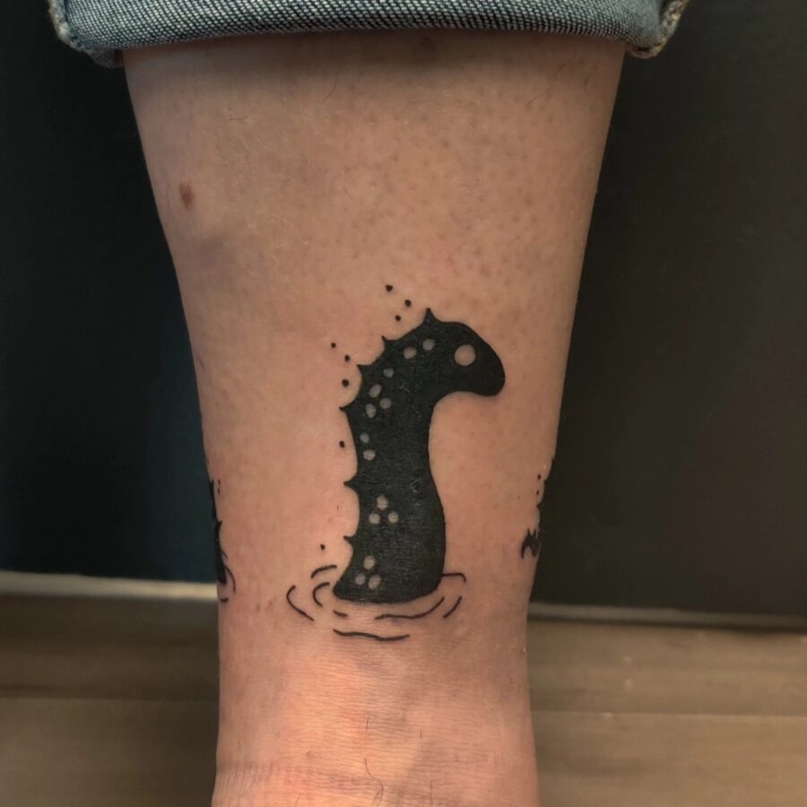 Charming Loch Ness Monster Tattoo on Ankle