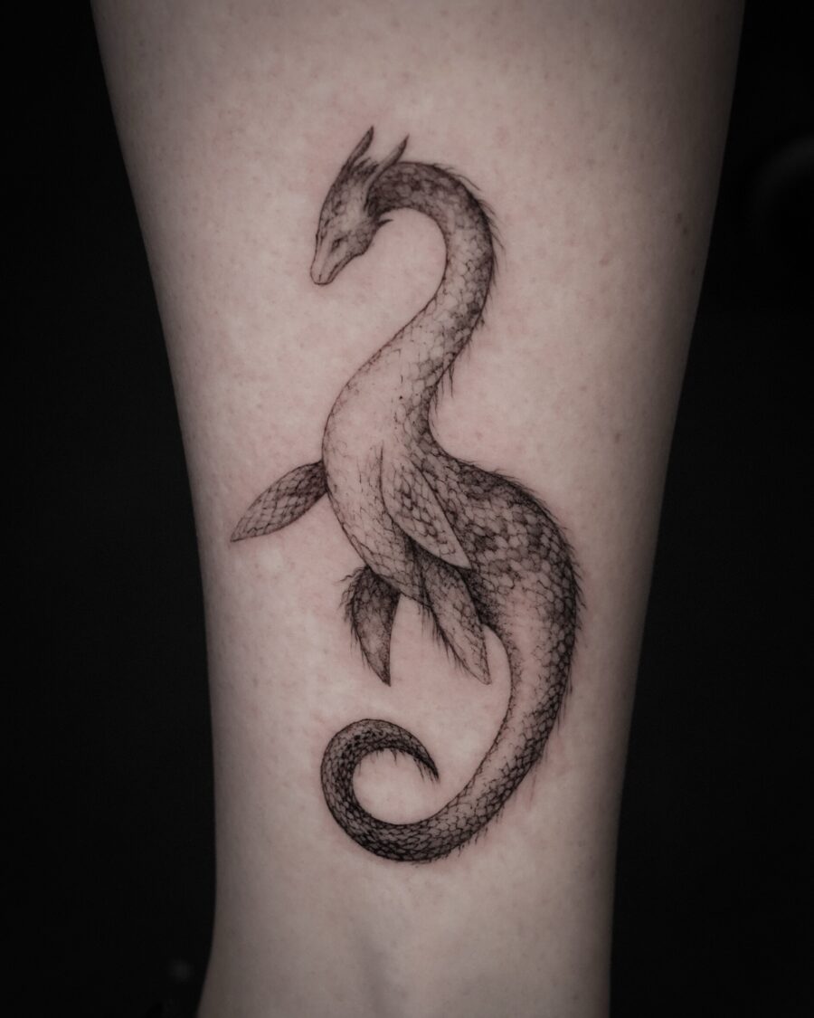 Stunning Loch Ness Monster Tattoo Design
