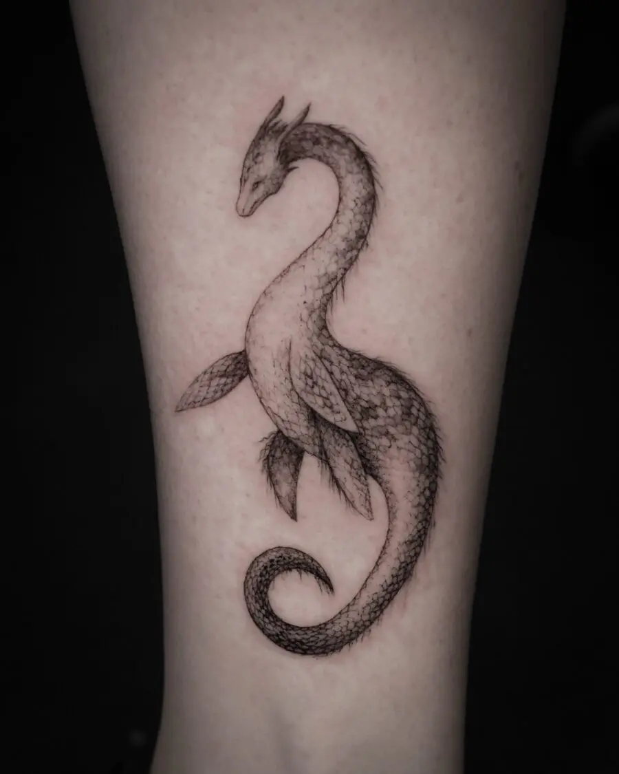 Stunning Loch Ness Monster Tattoo Design