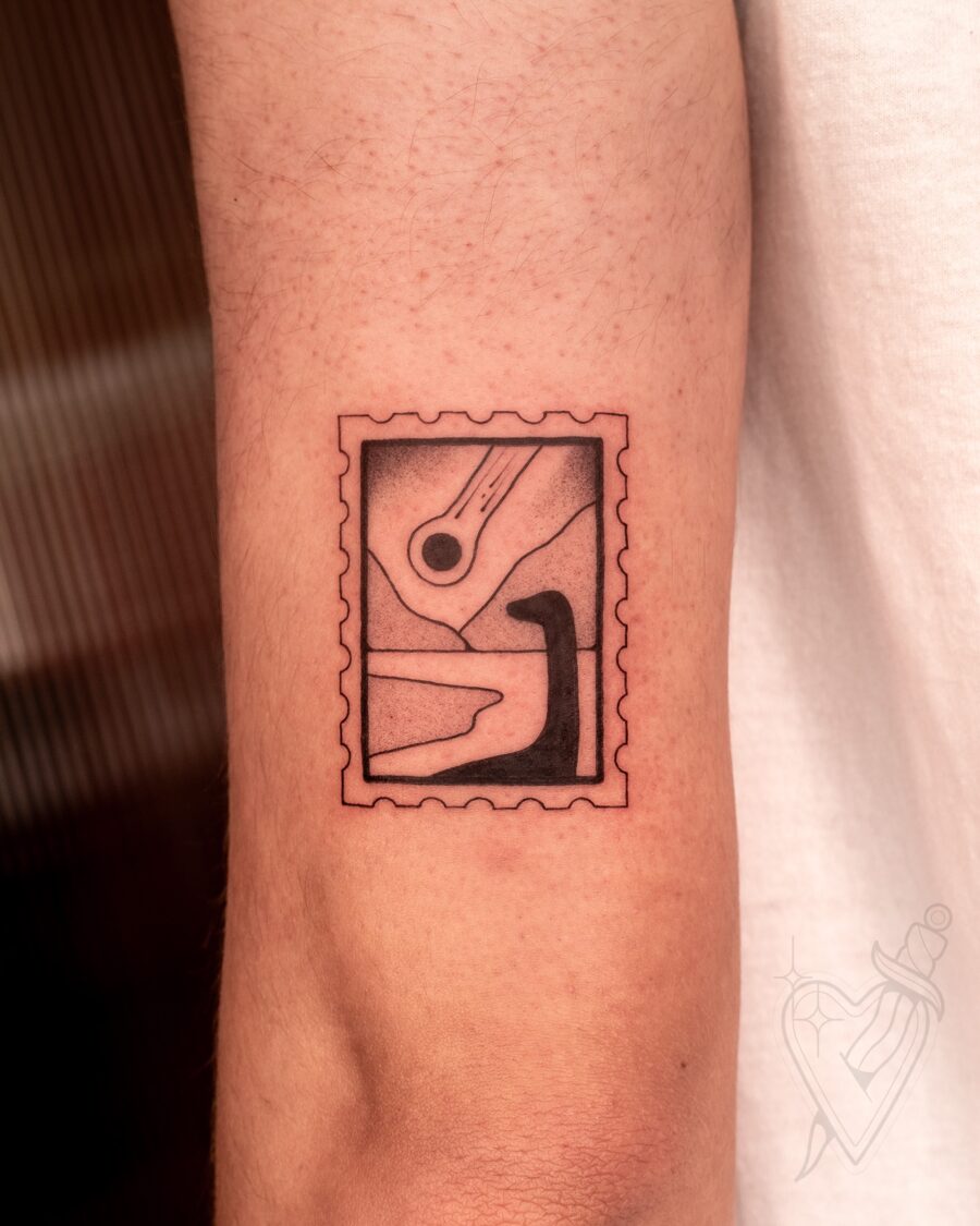 Abstract Loch Ness Monster Tattoo Design