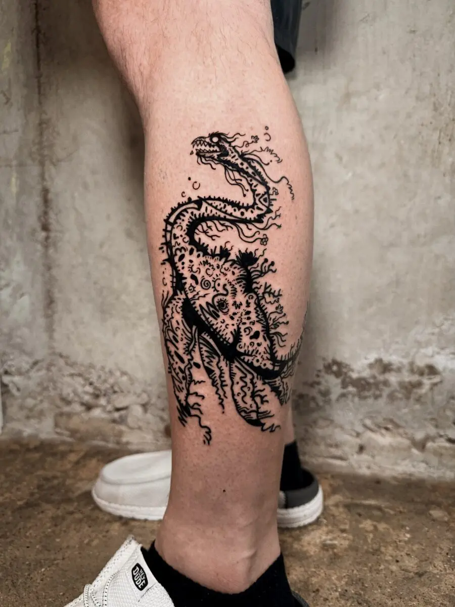 Intricate Loch Ness Monster Tattoo Design