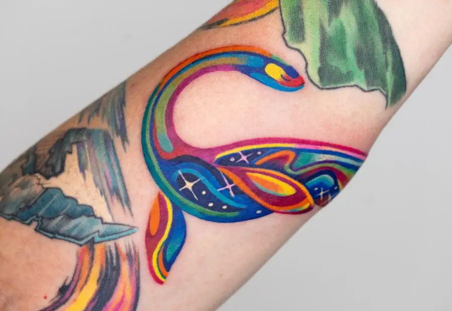 Vibrant Loch Ness Monster Tattoo Design