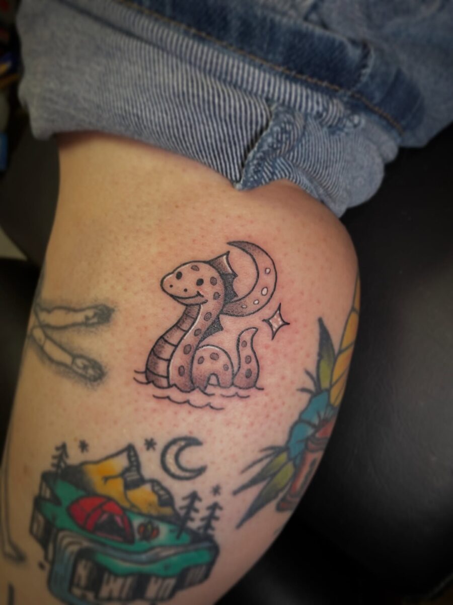 Charming Loch Ness Monster Tattoo Design