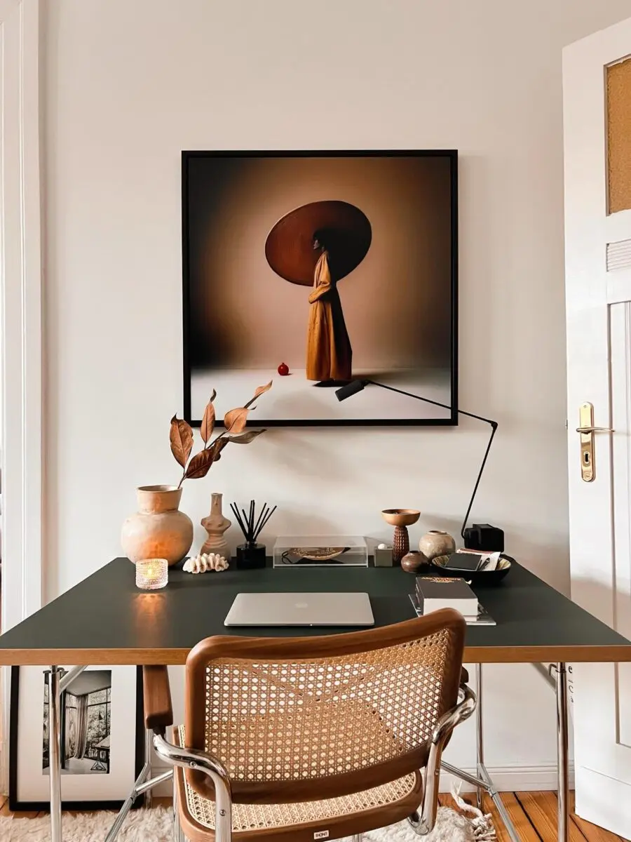 Sophisticated mid-century inspired home office decor
