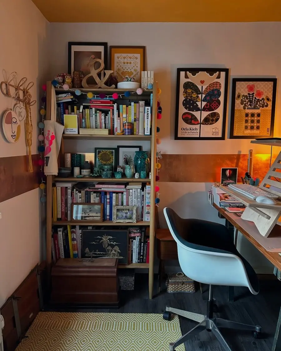 Vibrant Home Office Decor with Personality