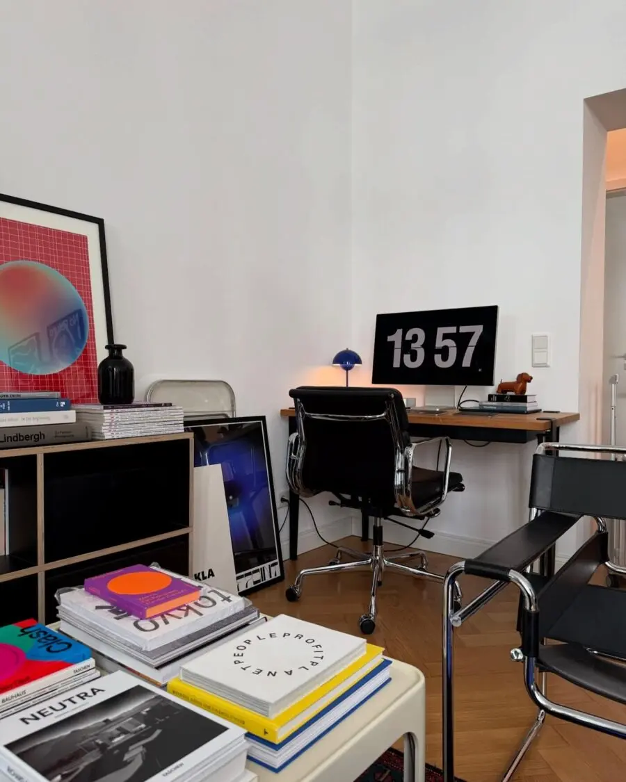 Chic and functional mid-century office setup