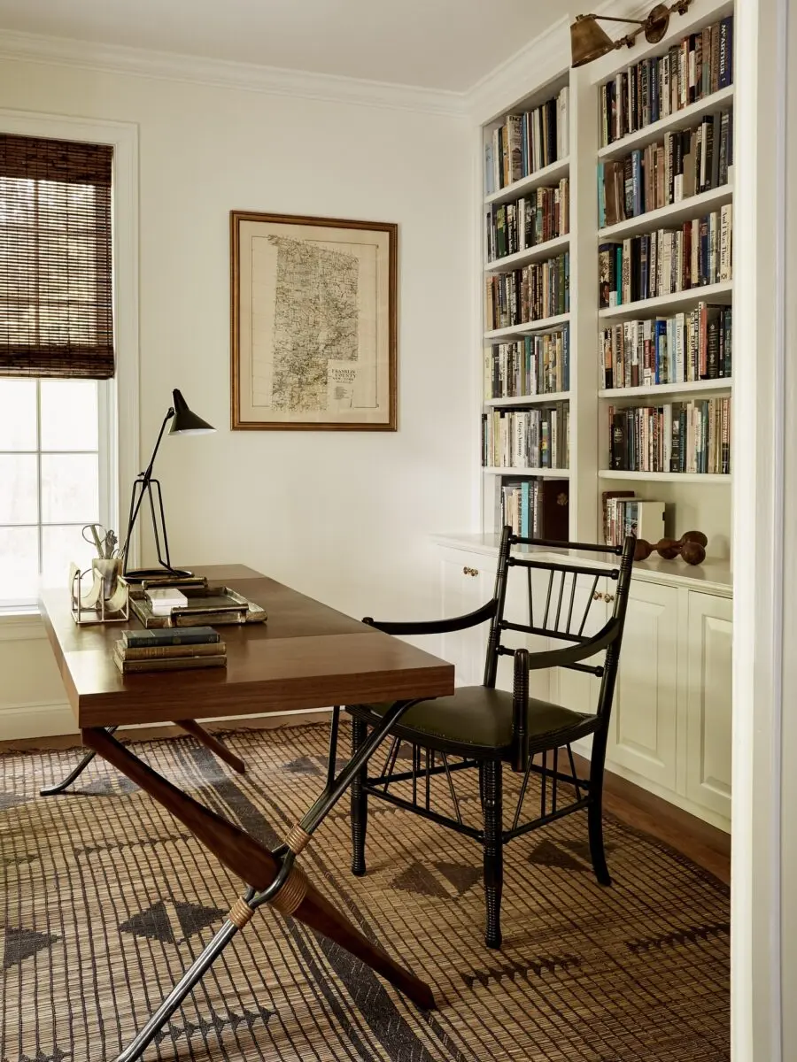 Elegant mid-century inspired workspace with charm