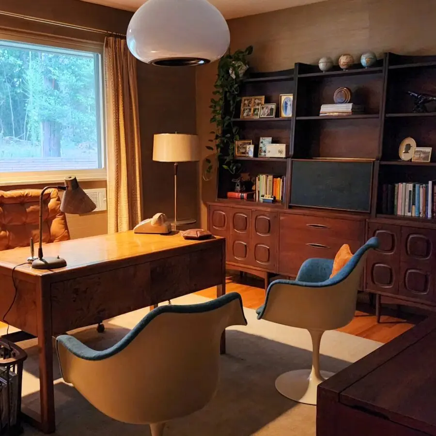 Stylish Mid-Century Home Office Space
