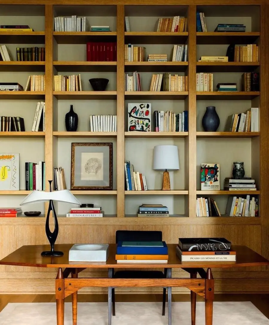 Chic mid-century office storage solutions
