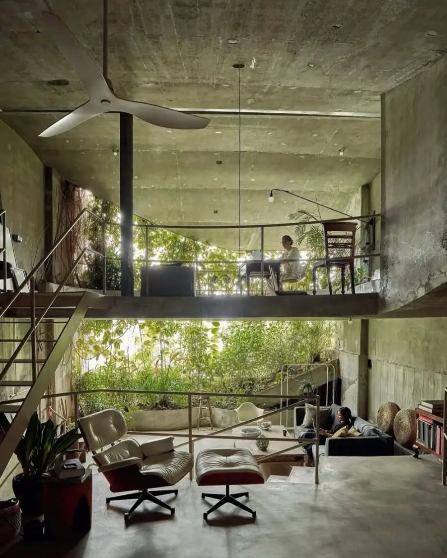 Stylish Mid-Century Office with Organic Touches