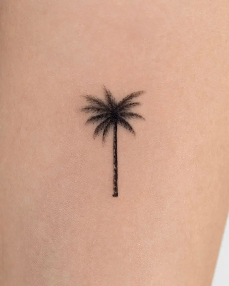 Elegant simple palm tree tattoo design