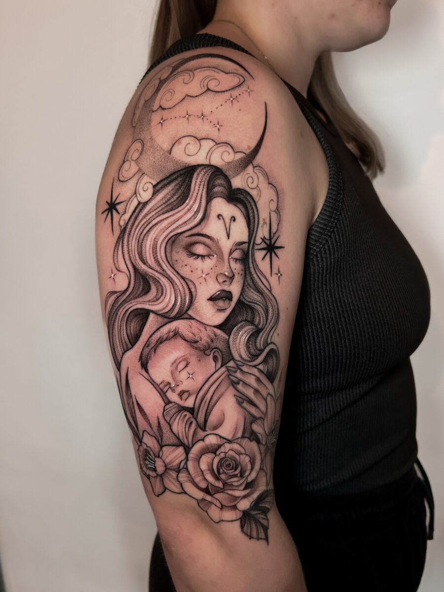 Symbolic bond depicted through exquisite tattoo artistry