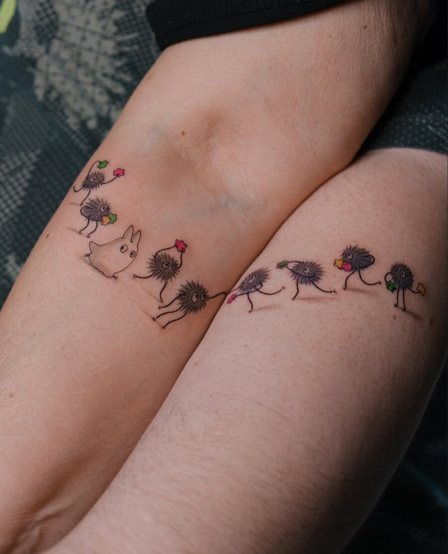 Cute mother-son tattoos with whimsical designs