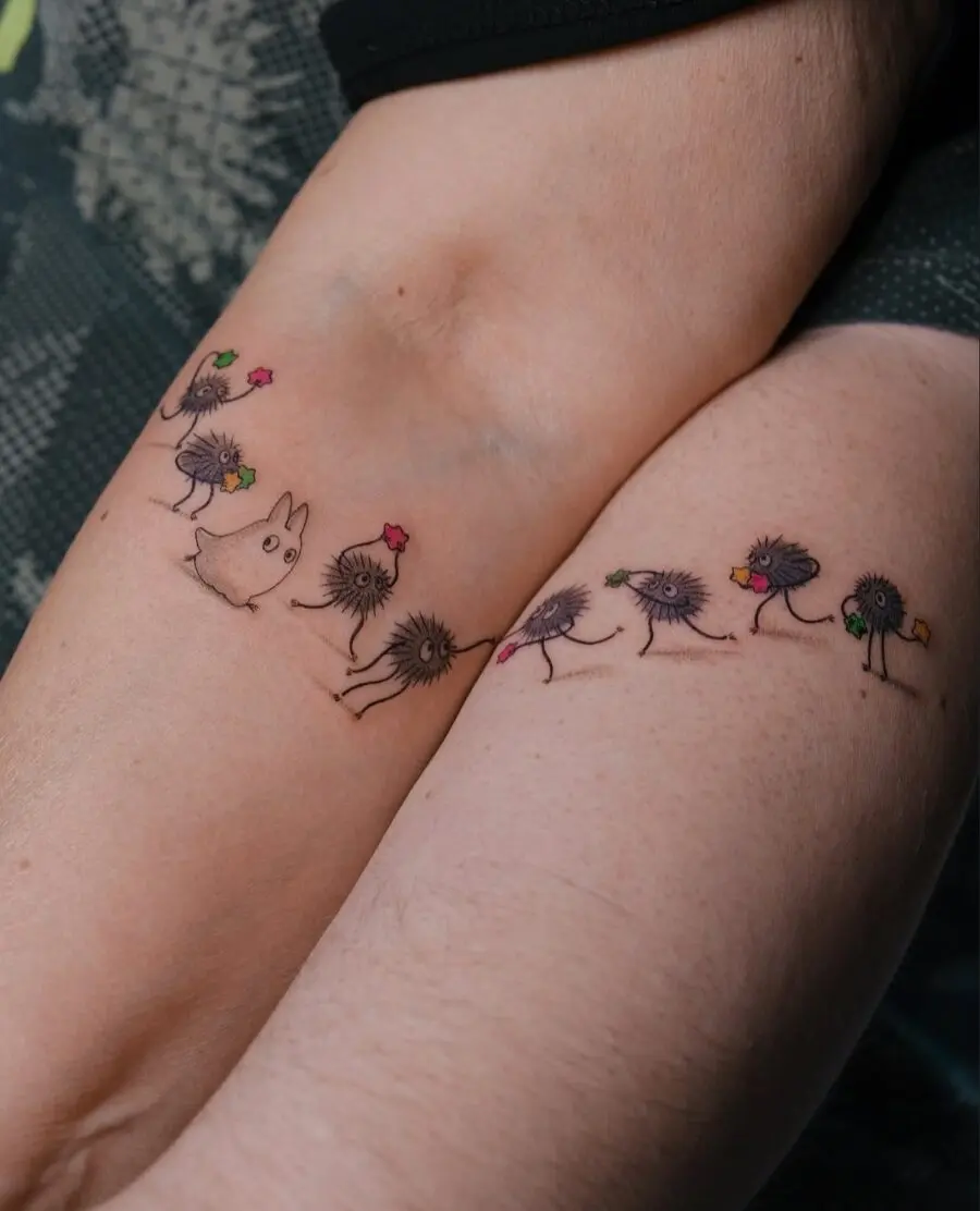 Cute mother-son tattoos with whimsical designs