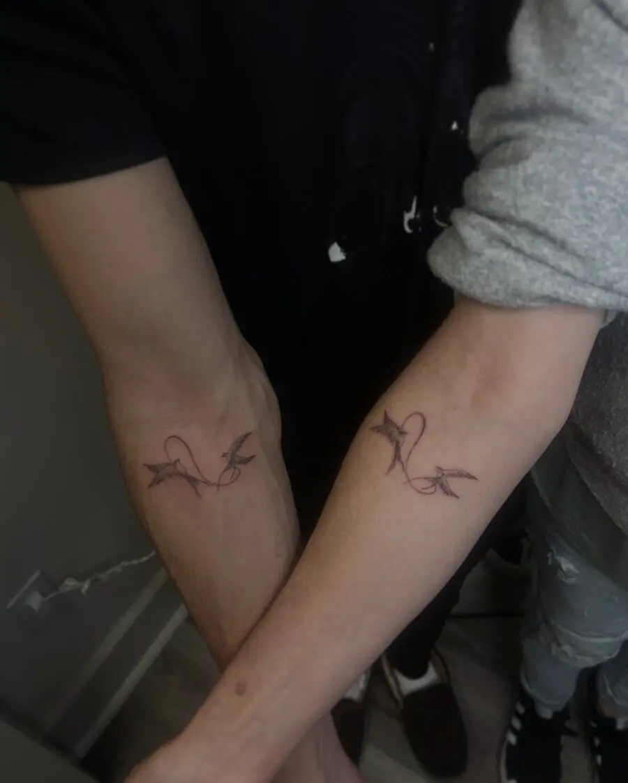 Delicate mother-son tattoos symbolize strong bond