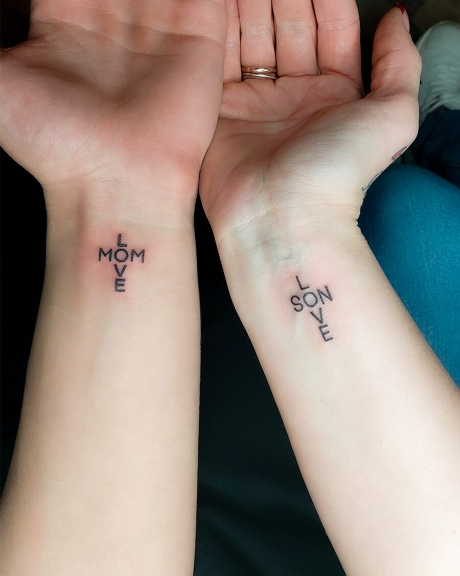 Meaningful tattoos celebrating mother-son bond